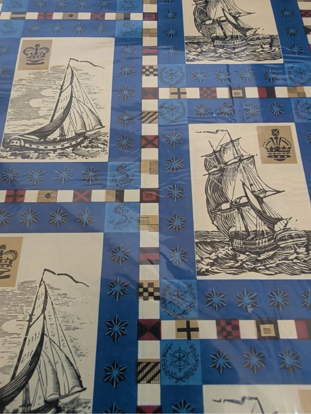 Vintage 80's Artfaire Nautical Themed Giftwrap Sheets 2 packs of  2 sheets